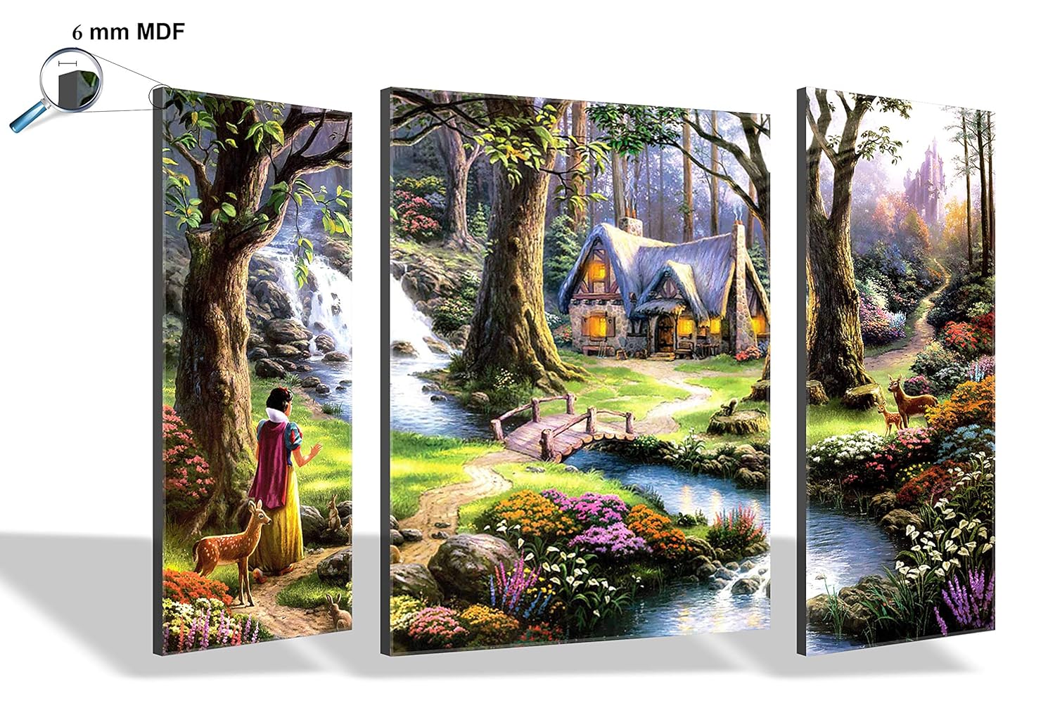 SAF paintings 6MM Waterfall Designer Nature Set of 3 Panel Painting(SANFJM1323) SAFJM1323