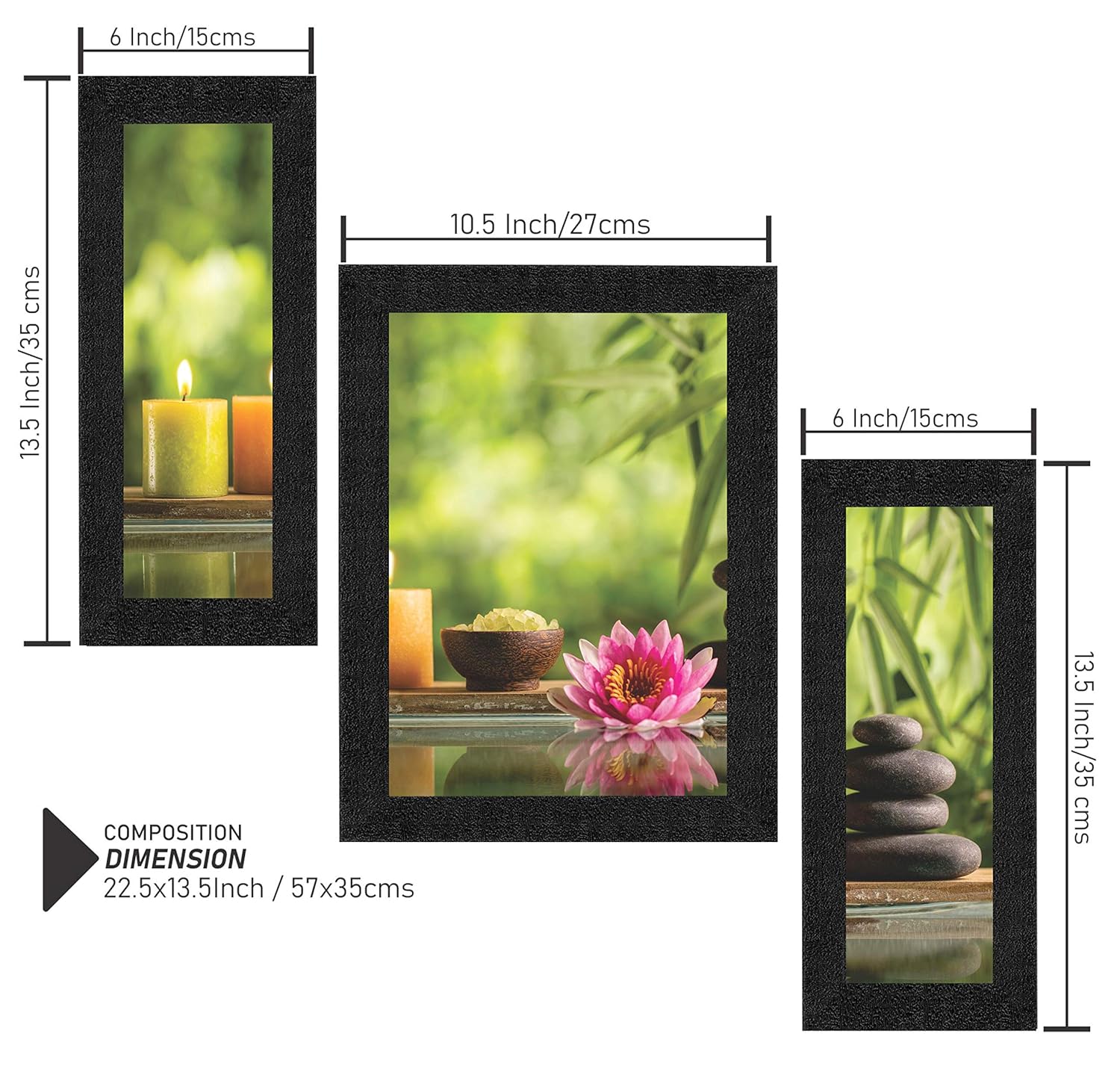 SAF paintings Synthetic Landscapes Framed Painting, Lotus, 22.5 x 13.5 inch-Multicolour SANFSA9187