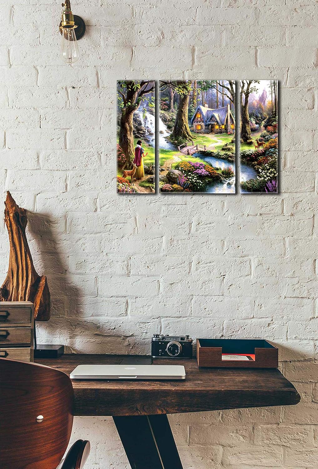 SAF paintings 6MM Waterfall Designer Nature Set of 3 Panel Painting(SANFJM1323) SAFJM1323