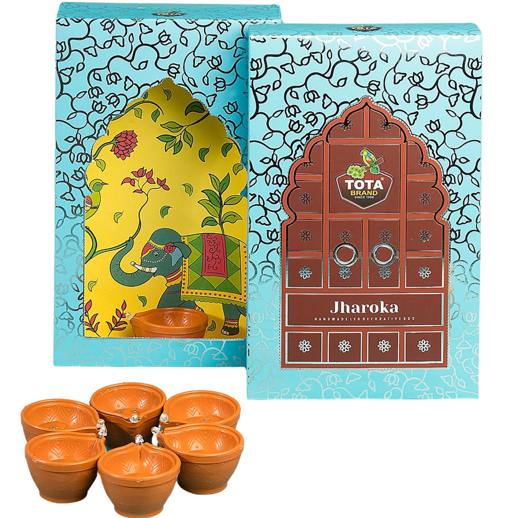 TOTA Jharokha Decorative Wall Hanging - Set of 6 +1 DIY Traditional Frames + 7 Water Sensitive LED Diyas for Diwali Decoration |Home Décor |Mandir Office and Pooja Room (Diwali Theme)