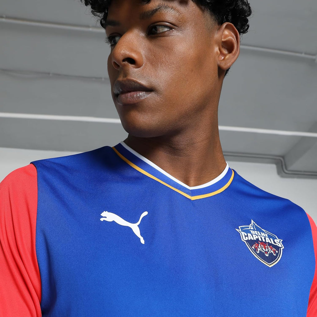 Puma Mens Ipl 2024 Delhi Capitals Regular Fit Jersey Plain
