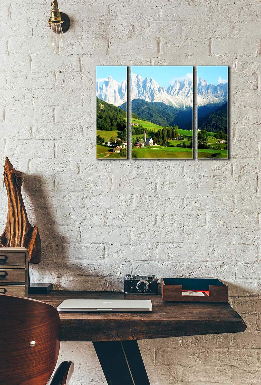 SAF paintings 6MM Greeny Mountain Nature Set of 3 Panel Painting(SANFJM1220) SAFJM1220