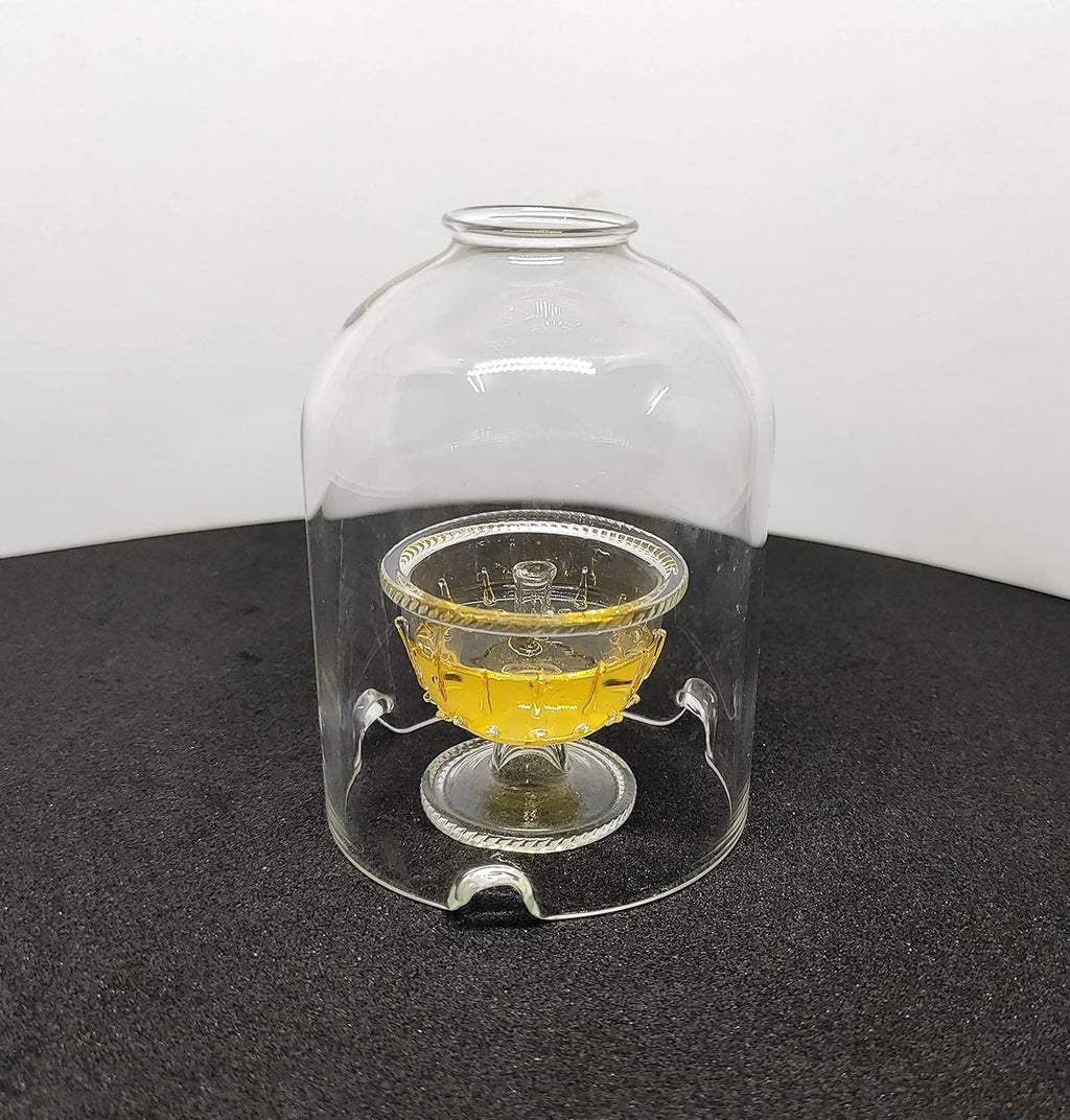 Akhand Diya for Puja Diya Oil Lamp Tea Light Holder Lantern, Handi Diya (Akhand Jyot Diya) Home Decor,Oil Lamp/Lantern Deepak - 4 inch Height Glass Cover