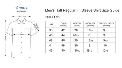 Accox Multicolor Men's 100% Cotton Half Sleeve Checkered Regular Fit Formal Shirt
